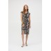 Joseph Ribkoff - 252158 Stretch kleed zebraprint beige zwart.